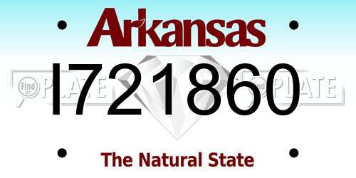 I721860 Arkansas License Plate
