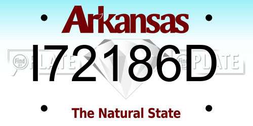 I72186D Arkansas License Plate
