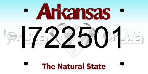 I722501 Arkansas License Plate