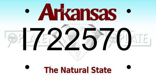 I722570 Arkansas License Plate
