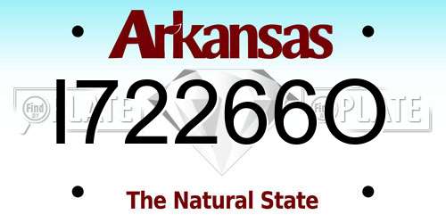 I72266O Arkansas License Plate
