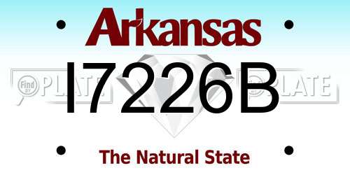 I7226B Arkansas License Plate
