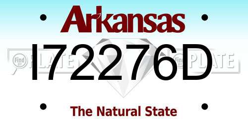 I72276D Arkansas License Plate