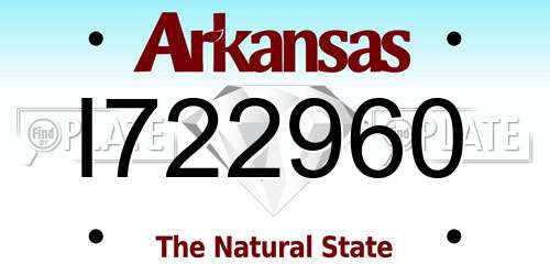 I722960 Arkansas License Plate