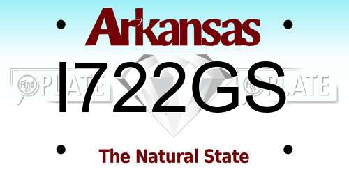 I722GS Arkansas License Plate