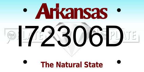 I72306D Arkansas License Plate