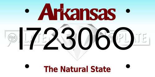 I72306O Arkansas License Plate