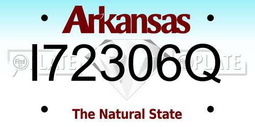 I72306Q Arkansas License Plate