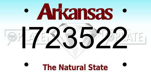 I723522 Arkansas License Plate