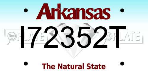 I72352T Arkansas License Plate