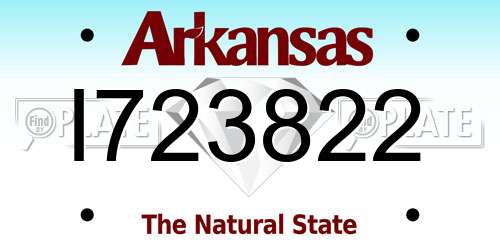 I723822 Arkansas License Plate