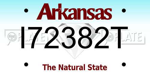 I72382T Arkansas License Plate