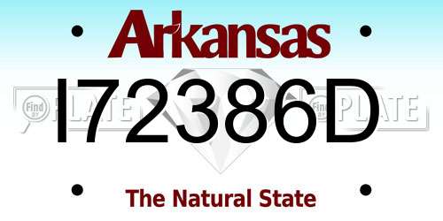 I72386D Arkansas License Plate