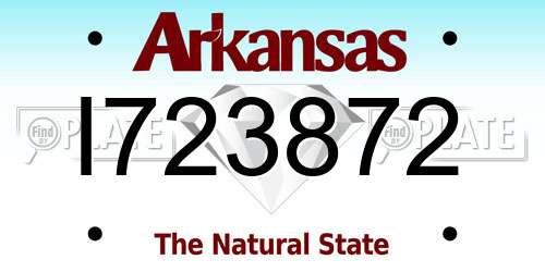 I723872 Arkansas License Plate
