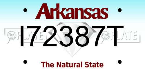 I72387T Arkansas License Plate
