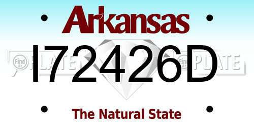 I72426D Arkansas License Plate