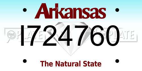 I724760 Arkansas License Plate