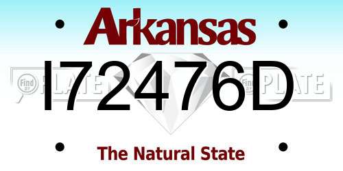 I72476D Arkansas License Plate