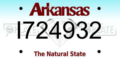 I724932 Arkansas License Plate