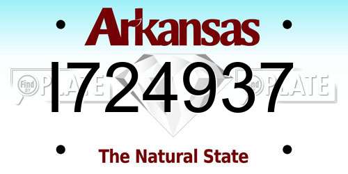 I724937 Arkansas License Plate