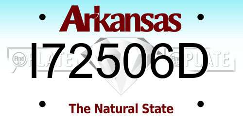 I72506D Arkansas License Plate