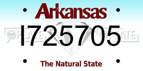 I725705 Arkansas License Plate