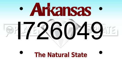 I726049 Arkansas License Plate