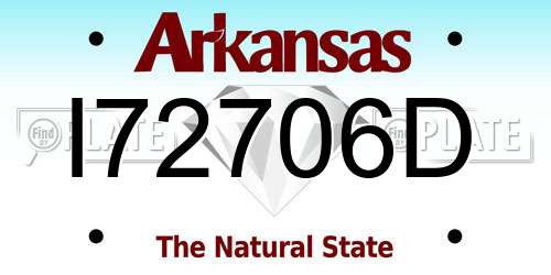 I72706D Arkansas License Plate