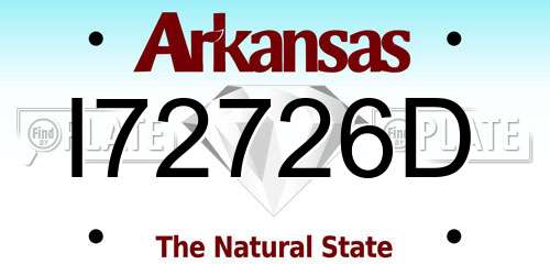 I72726D Arkansas License Plate