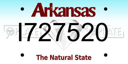 I727520 Arkansas License Plate