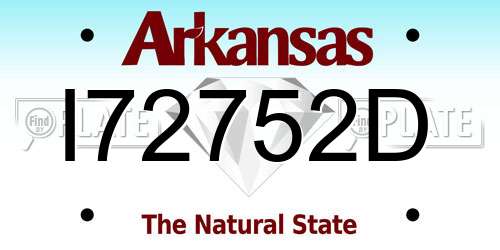 I72752D Arkansas License Plate