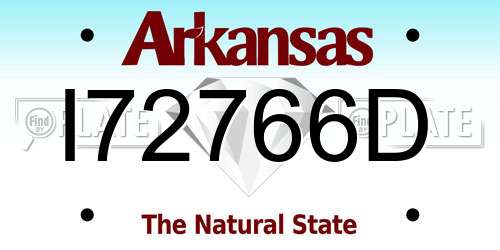I72766D Arkansas License Plate
