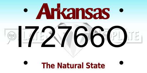 I72766O Arkansas License Plate