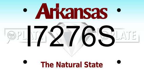 I7276S Arkansas License Plate