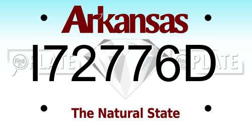 I72776D Arkansas License Plate