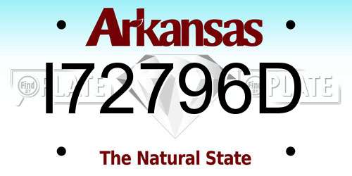 I72796D Arkansas License Plate