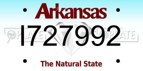 I727992 Arkansas License Plate