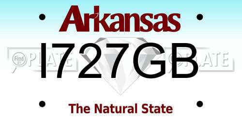 I727GB Arkansas License Plate