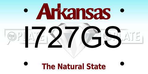 I727GS Arkansas License Plate