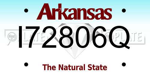 I72806Q Arkansas License Plate