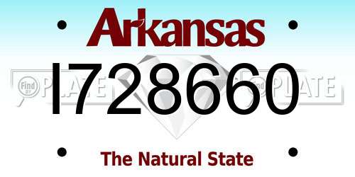 I728660 Arkansas License Plate