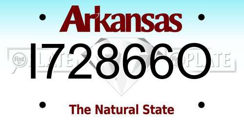 I72866O Arkansas License Plate