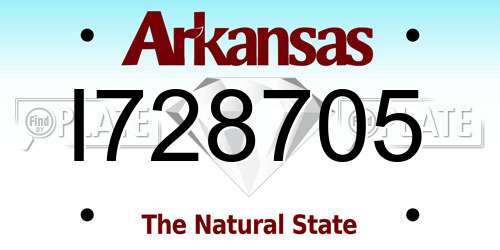 I728705 Arkansas License Plate