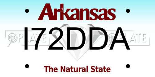 I72DDA Arkansas License Plate