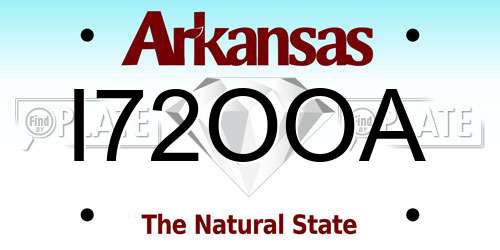 I72OOA Arkansas License Plate