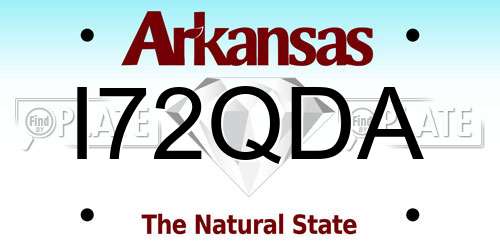 I72QDA Arkansas License Plate