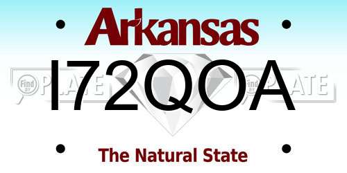 I72QOA Arkansas License Plate