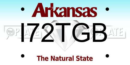 I72TGB Arkansas License Plate