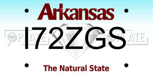 I72ZGS Arkansas License Plate