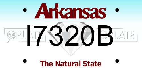 I7320B Arkansas License Plate